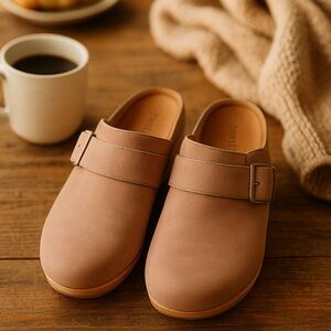Gentle Souls Henley Leather Wedge Clogs Blush Pink Slip On Comfort Shoes